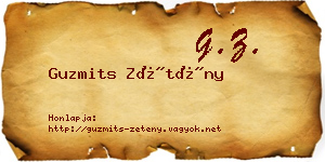 Guzmits Zétény névjegykártya